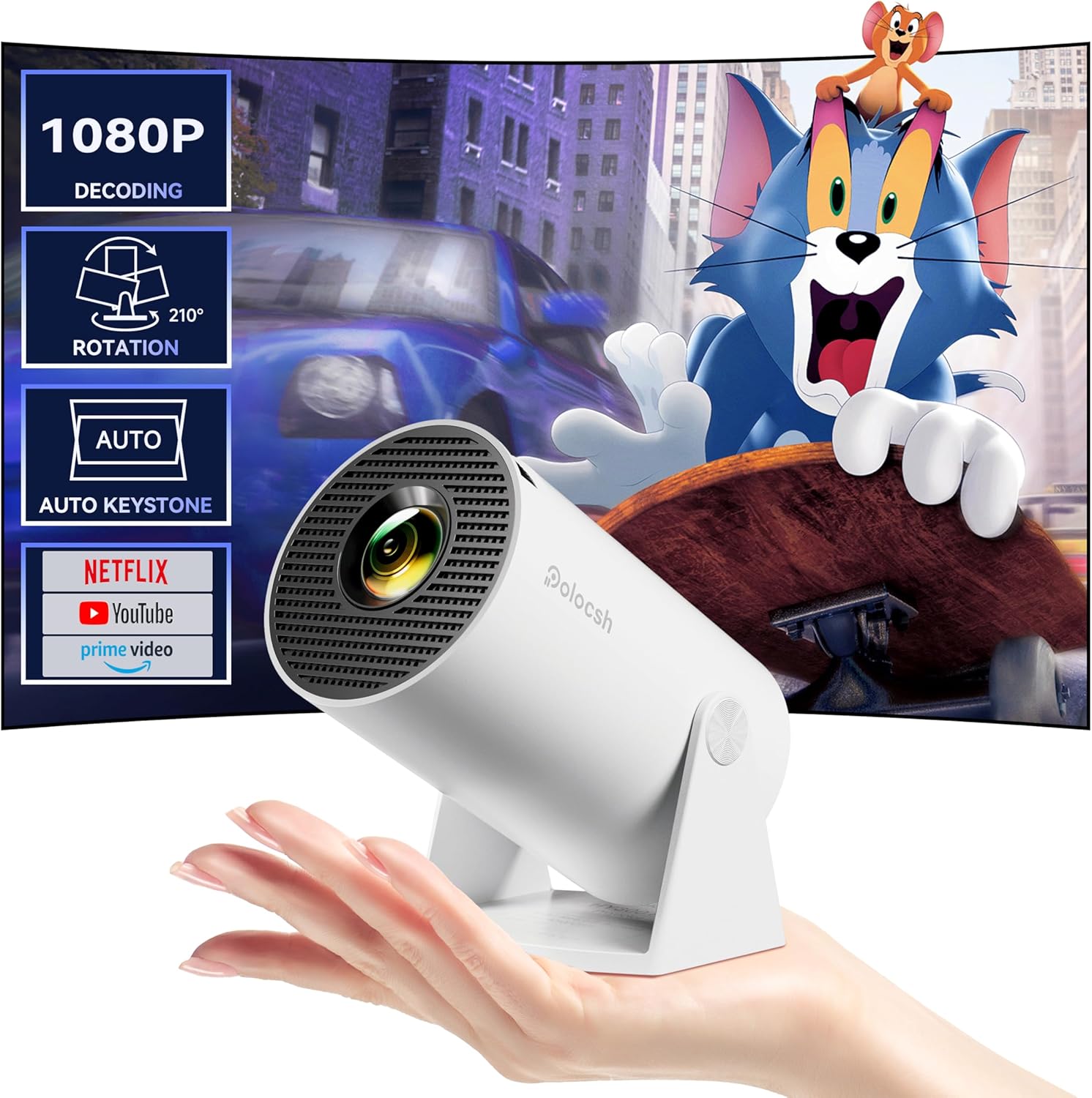 Bluetooth Mini Projector: 1080P Portable Smart Theater
