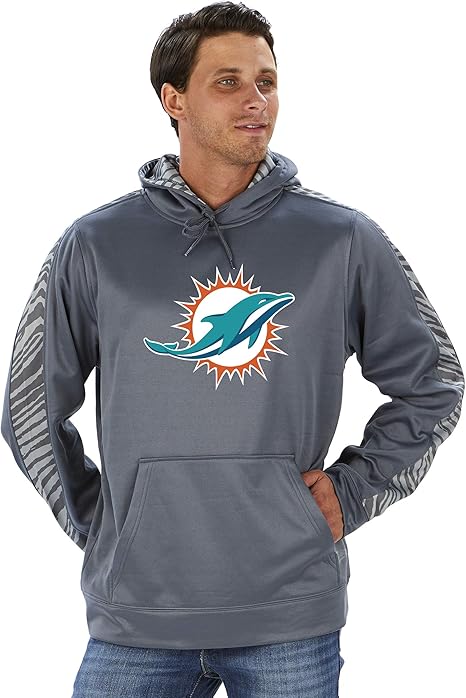 Zubaz Officially Licensed NFL Men's Pullover Hoodie in Gray