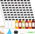 12oz Juice Bottles 128pcs Reusable Plastic Bottles with Caps - Bulk