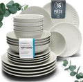 Stoneware Dinnerware Set for 4 People HYGGE 16-Piece - Elegant Scandi
