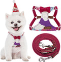 XS No Pull Dog Harness Suede Bow red - Soft Escape Proof Vest