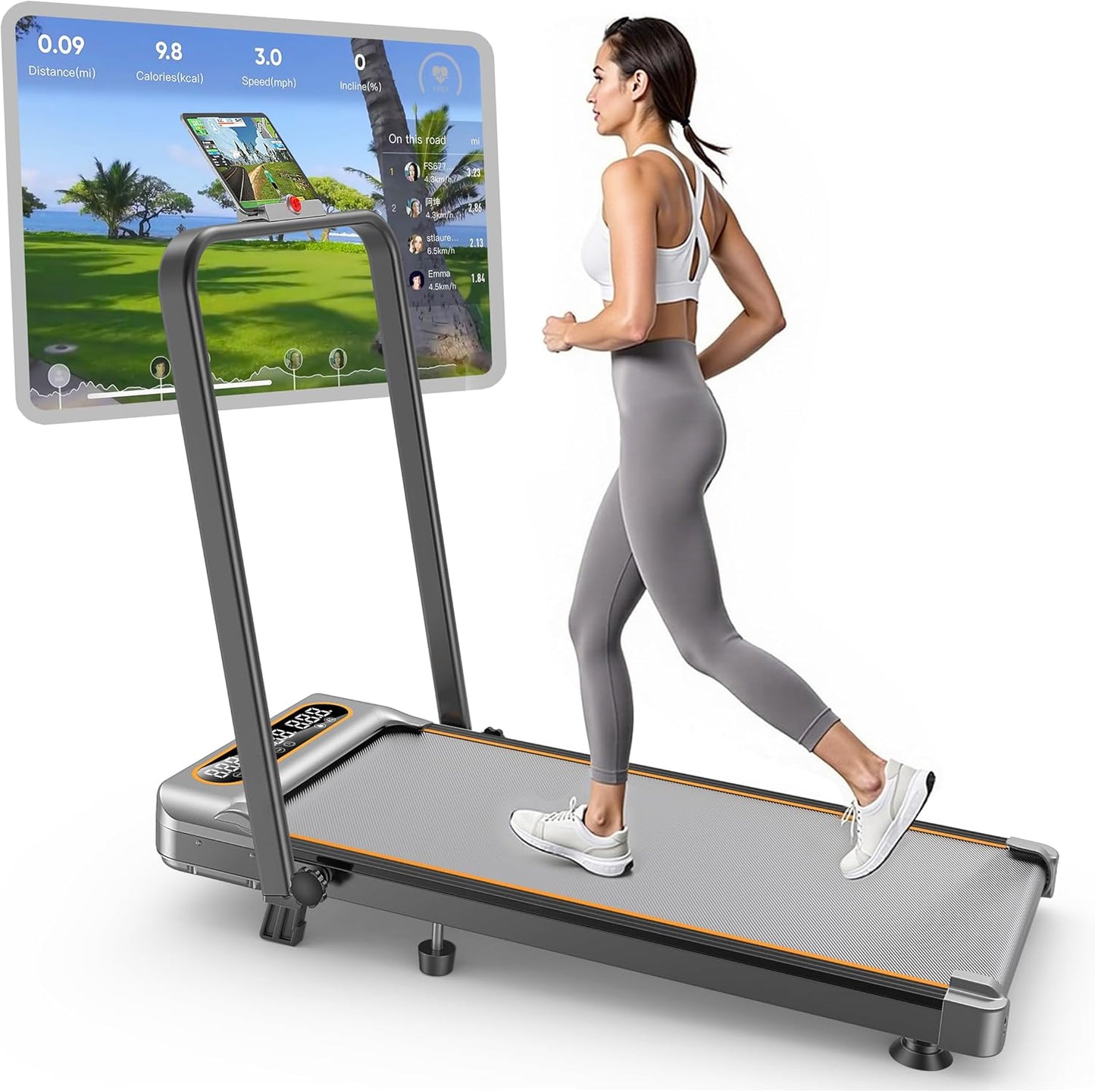 Foldable Treadmill with 8% Incline for Home and Office Use
