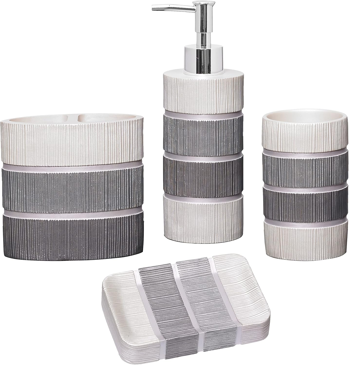 Zahari Home 4pc Modern Bathroom Accessories Set for Elegance
