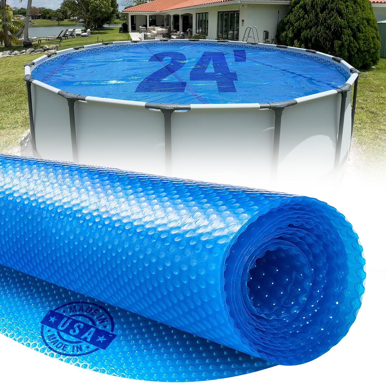 24 Foot Round Solar Cover for Inground and Above Ground Pools