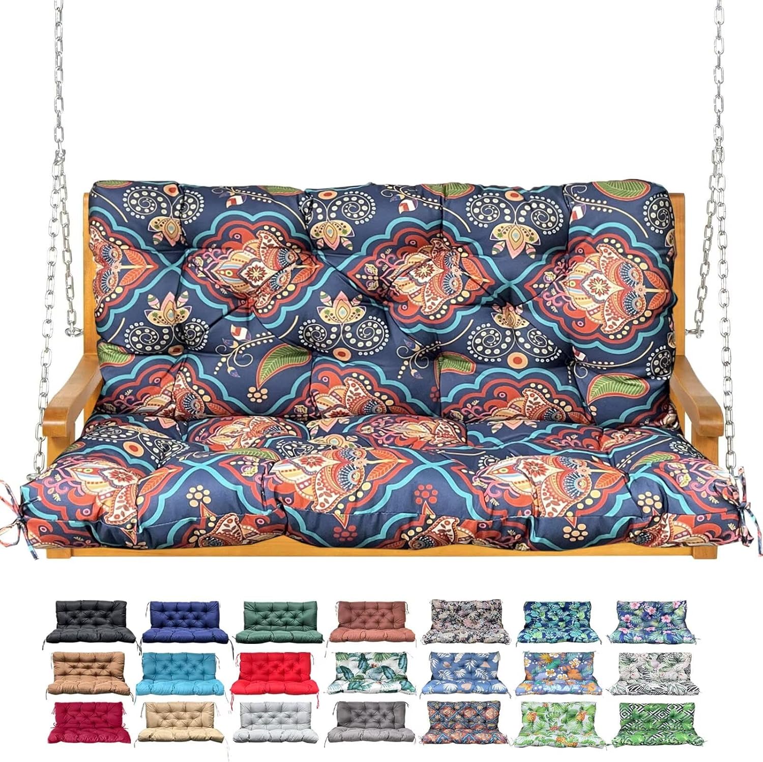 Porch Swing Cushion with Backrest for Outdoor Furniture Comfort