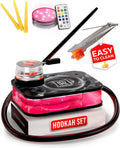 Smoke Black Hookah Set - Portable Travel Hookah with LED Light