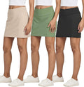 Women's 16ft Active Skort 3 Pack - Pockets, Tummy Control, Multi-Sport