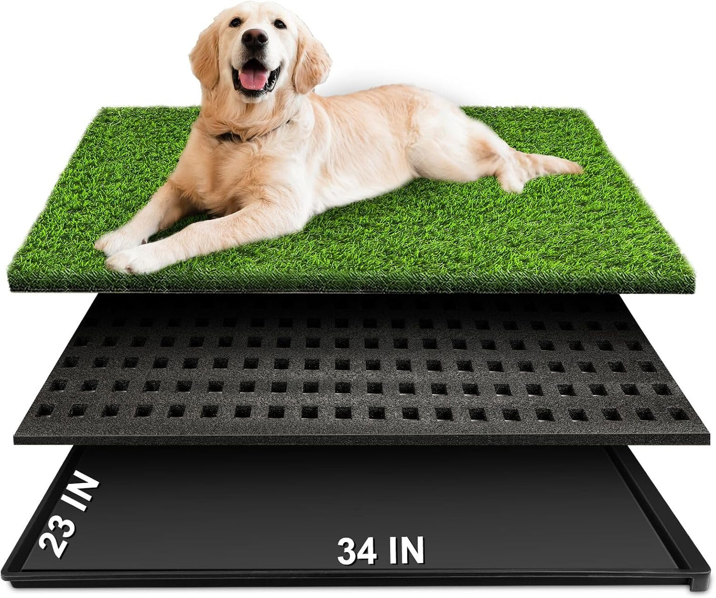 Dog Grass Pad with Tray for Easy Indoor Outdoor Potty Training