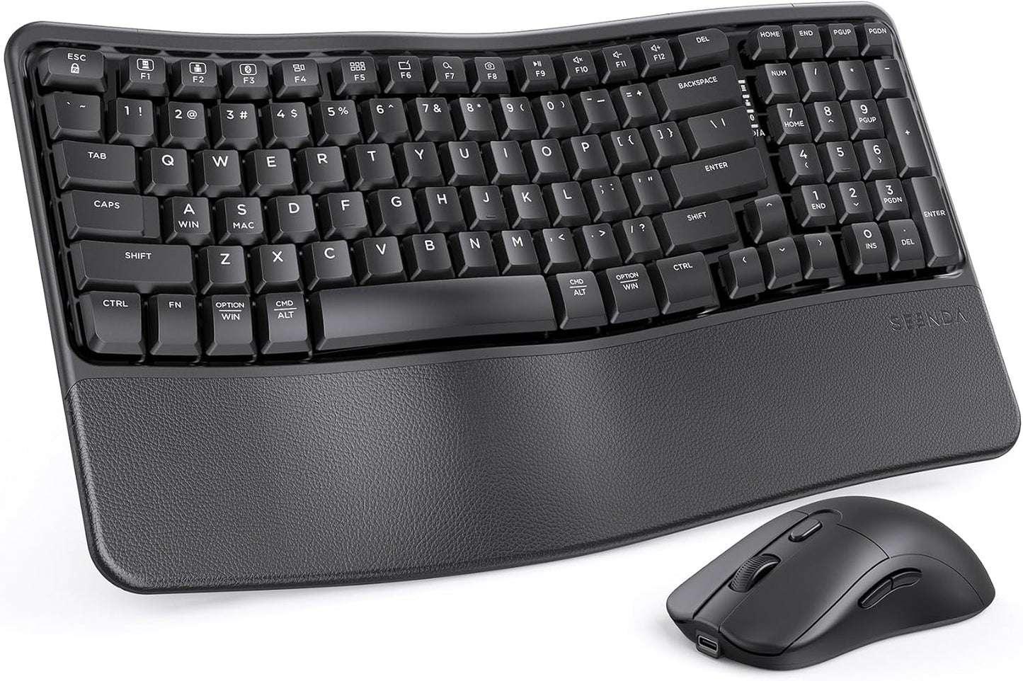 seenda Wireless Ergonomic Keyboard and Mouse for Multi-Device Use