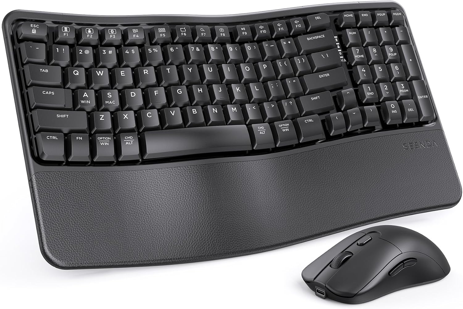 seenda Wireless Ergonomic Keyboard and Mouse for Multi-Device Use
