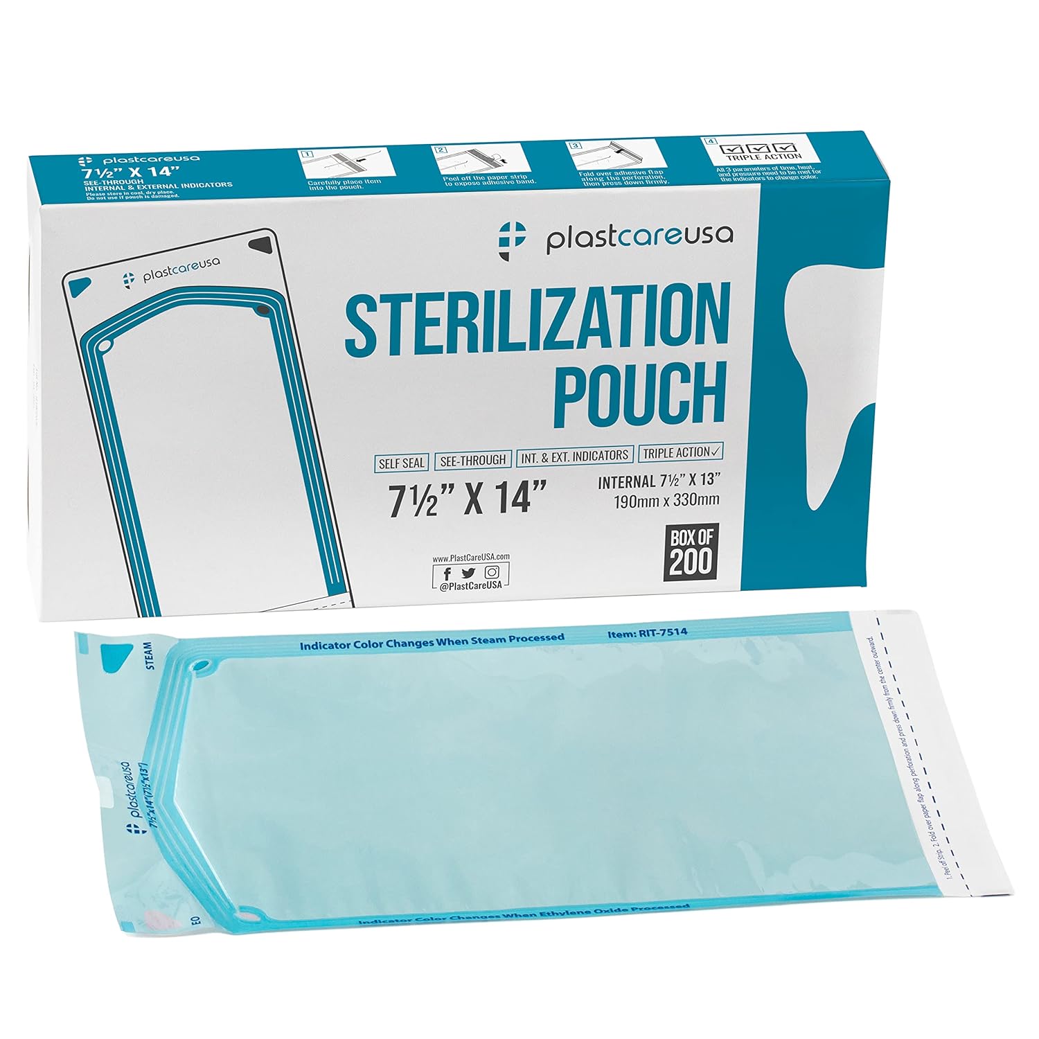 1000 Self Sealing Sterilization Pouches for Dental Instruments