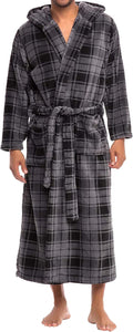 Alexander Del Rossa Mens Robe with Hood - Plush Full-Length Comfort 2