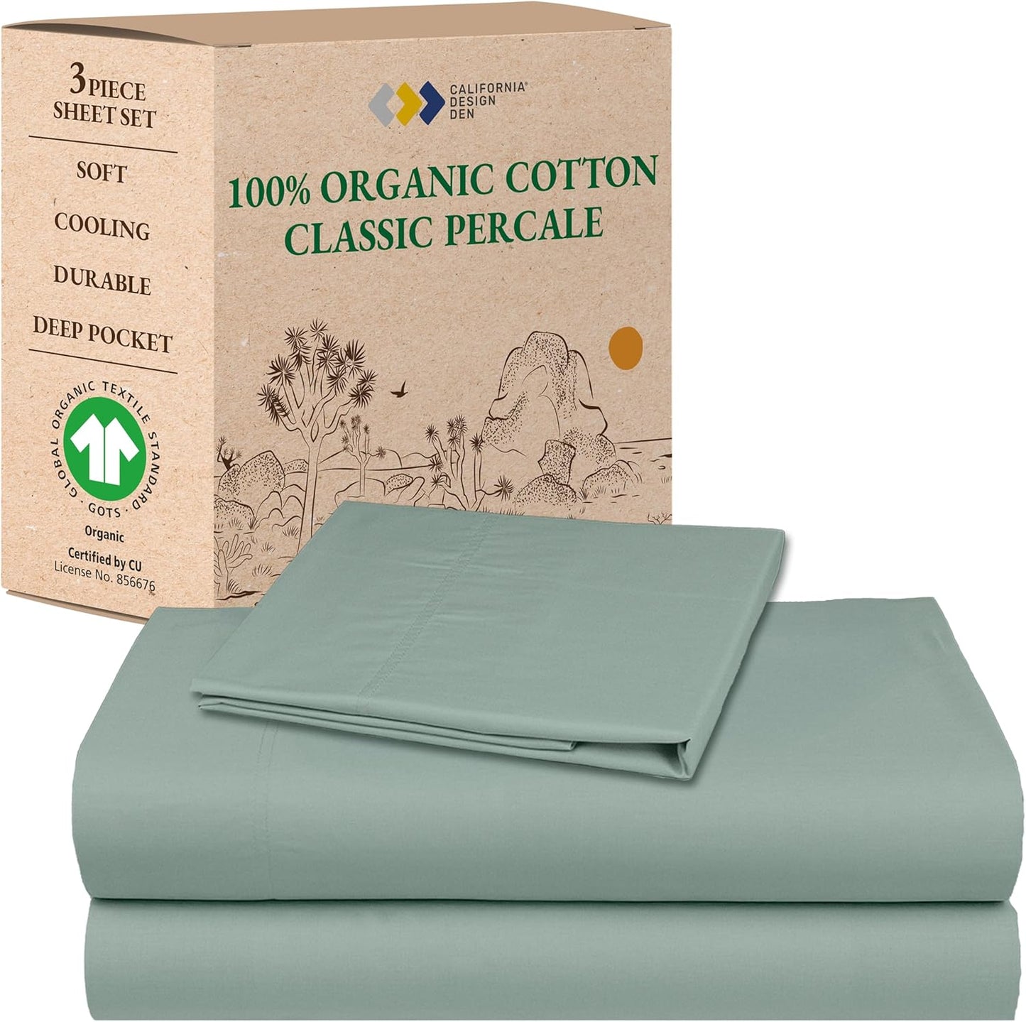 California Design Den Twin XL Bed Sheets Set - Organic Cotton