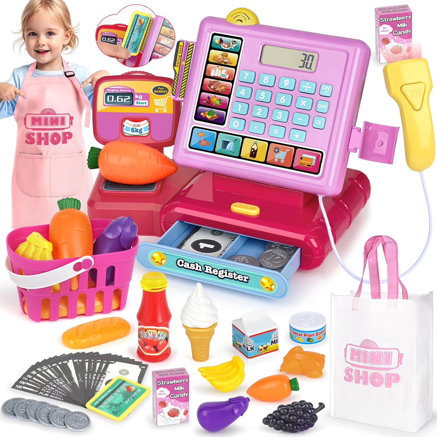 Dreamon Kids Cash Register Toy for Fun Grocery Store Play