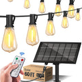 Solar String Lights 60FT Outdoor with Remote - Long Run Solar LEDs
