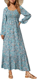 Boho Floral Smocked Maxi Dress - Flattering Fit and Lightweight