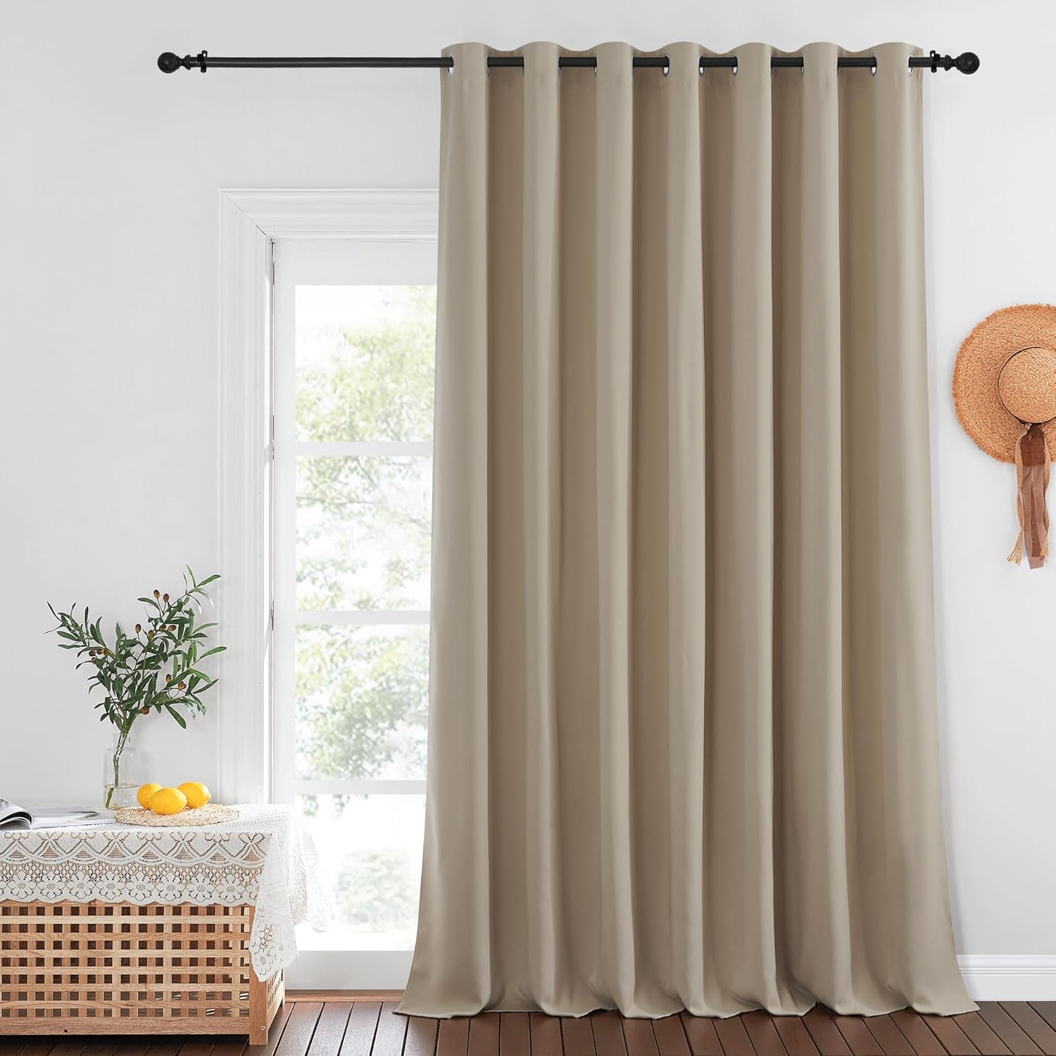 NICETOWN Blackout Curtains for Sliding Glass Door - Taupe Panel