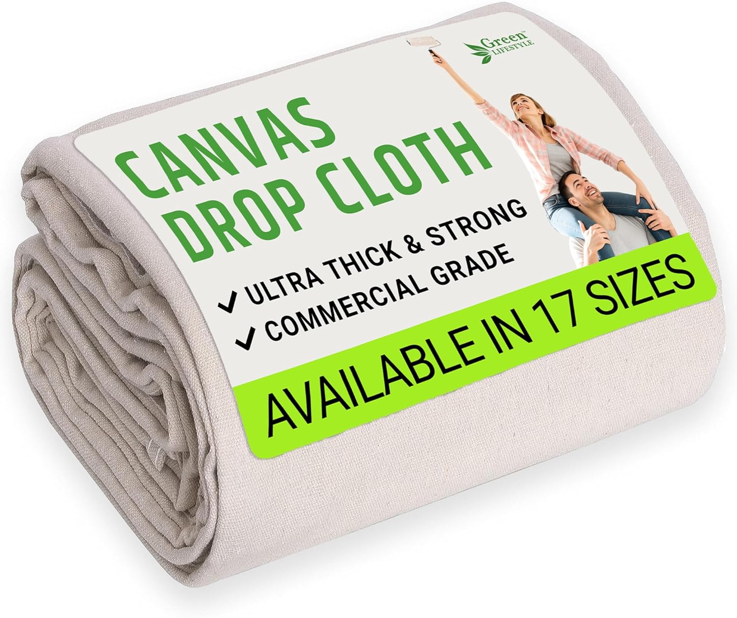 All Purpose Canvas Drop Cloths for Heavy Duty Protection