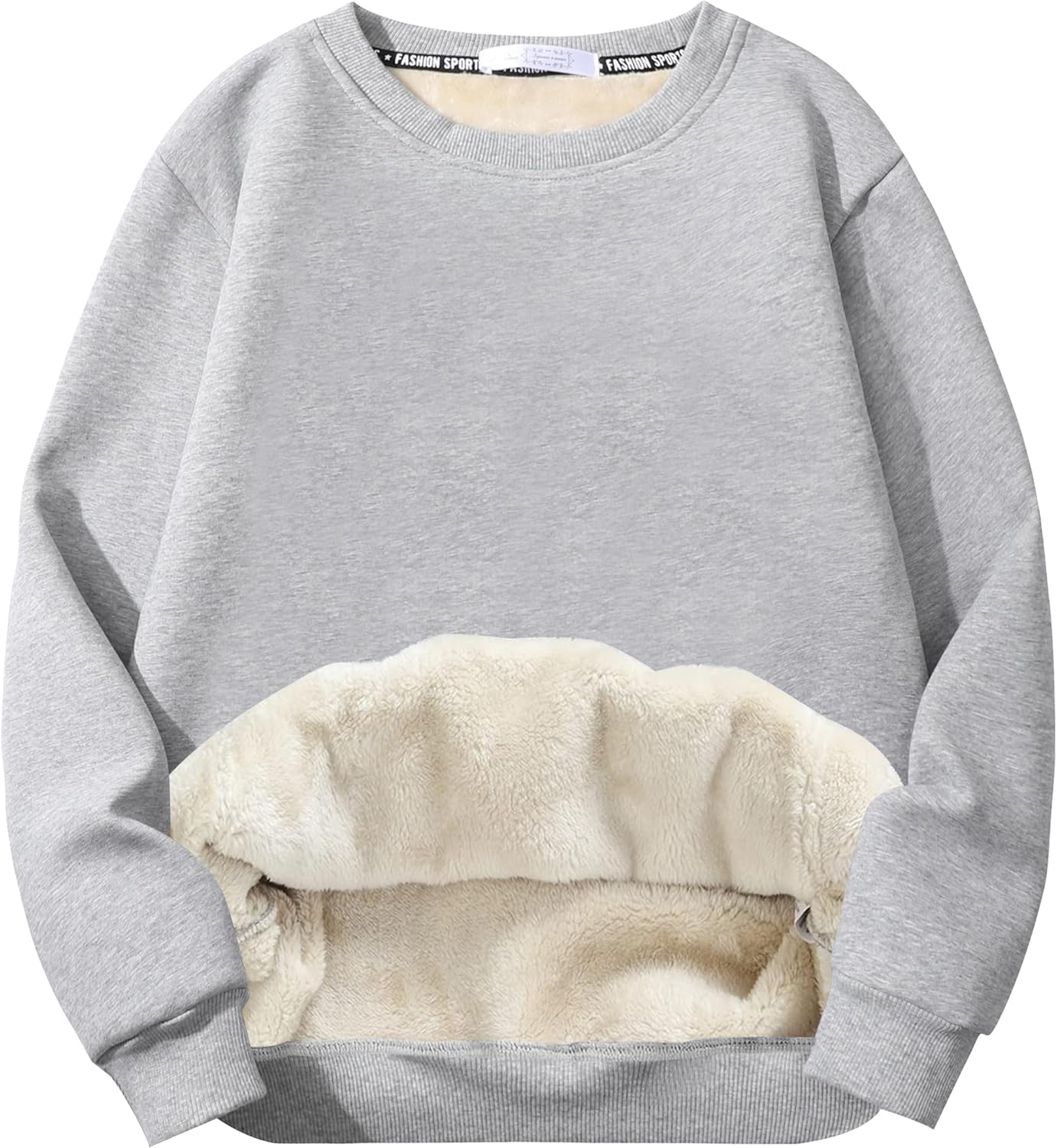 Flygo Men's Sherpa Lined Warm Sweatshirt