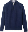 Kid Nation Boys 100% Cotton Quarter Zip Cable Knit Sweater - Soft