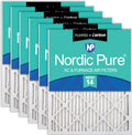 Nordic Pure 16x25x1 Pleated Air Filters MERV 14 Plus Carbon 6 Pack