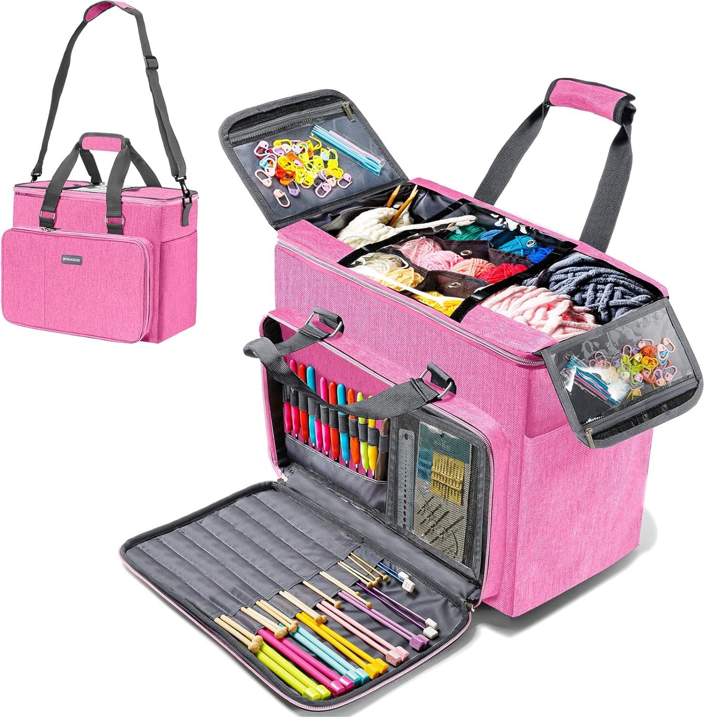 Large Yarn Storage Organizer for Knitting and Crocheting Needs
