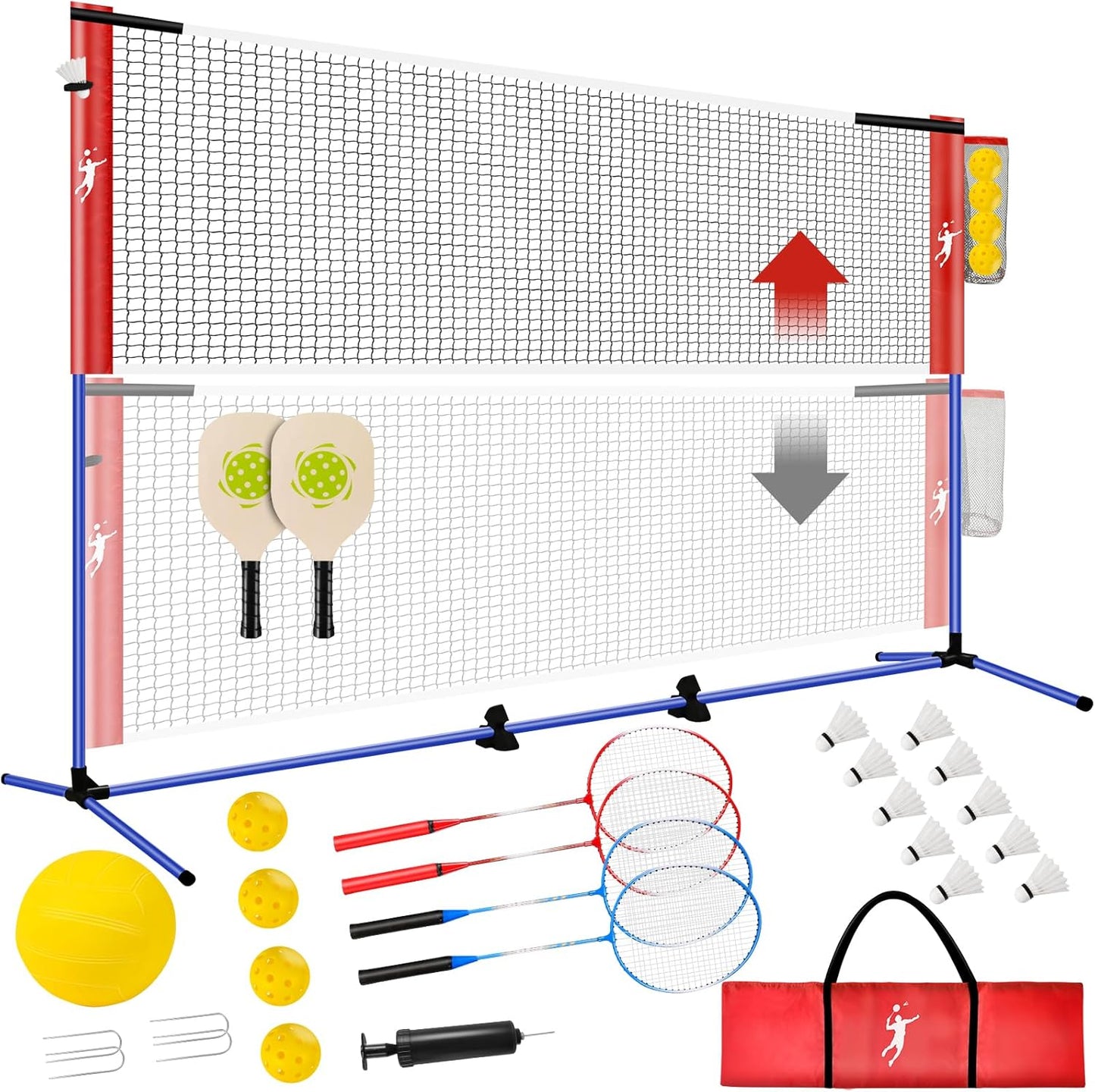 Pickleball Badminton Net Set for All-in-One Sports Fun