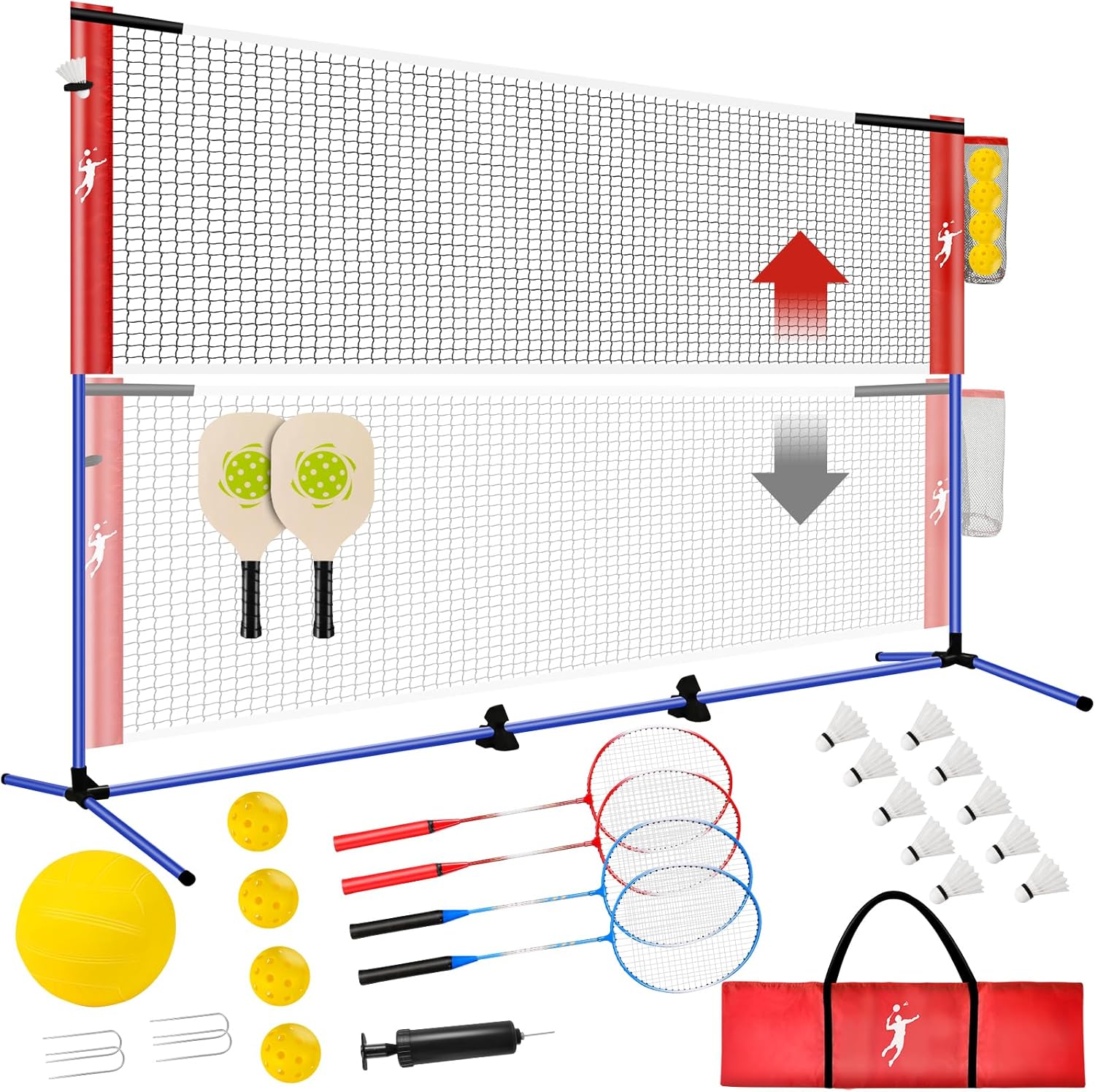 Pickleball Badminton Net Set for All-in-One Sports Fun
