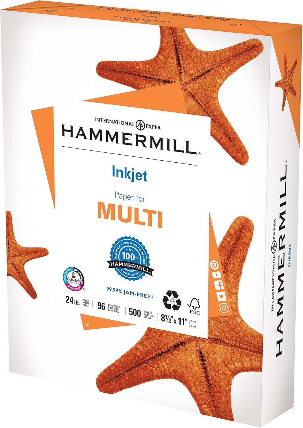 Hammermill Premium Inkjet Paper 24lb - 8.5 x 11 for Quality Prints