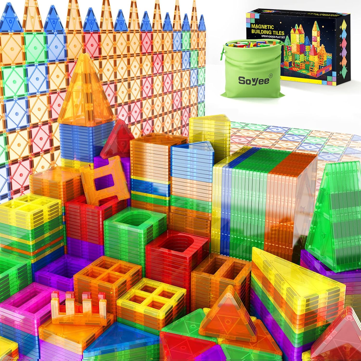 102PCS Magnetic Tiles Building Blocks for Creative Learning Fun