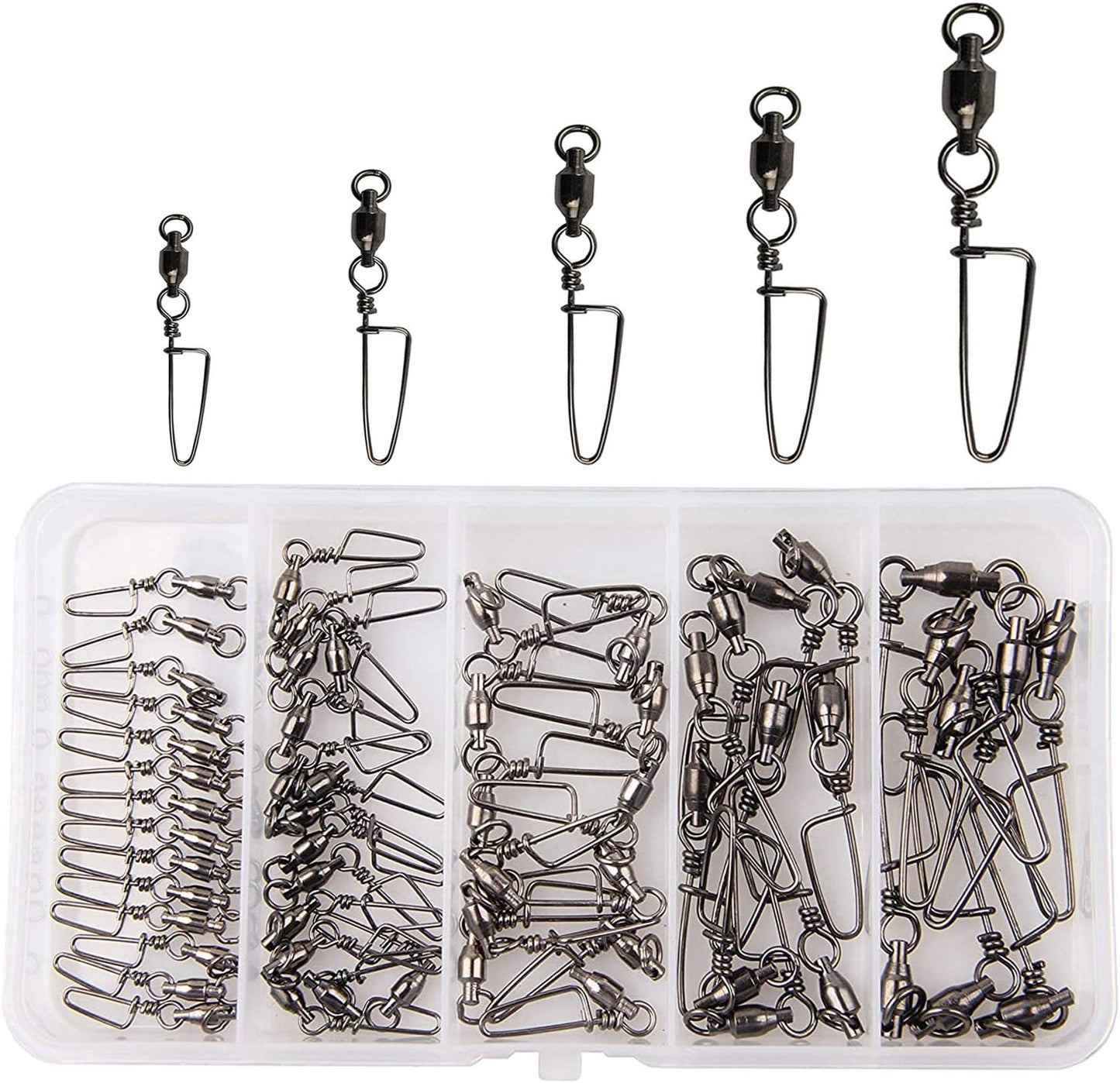 AGOOL 60pcs Stainless Steel Fishing Swivel Kit