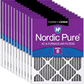 Nordic Pure 18x24x1 Furnace Air Filters MERV 8 Plus Carbon 12 Pack