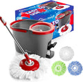 Spin Mop Cleaning System with 3 Microfiber Heads - Fast, Low-Effort