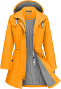 Rain Jacket Women Waterproof Long Lightweight Raincoat - Hooded Trench