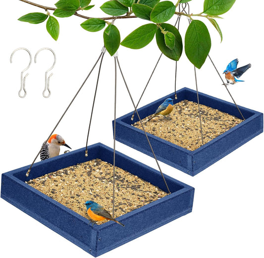 Kingsyard Platform Bird Feeder Tray - Durable Outdoor Hanging