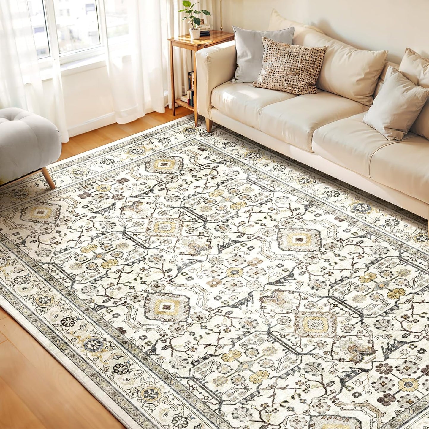 WITSHOCK 8x10 Living Room Area Rug: Soft Washable Boho Design