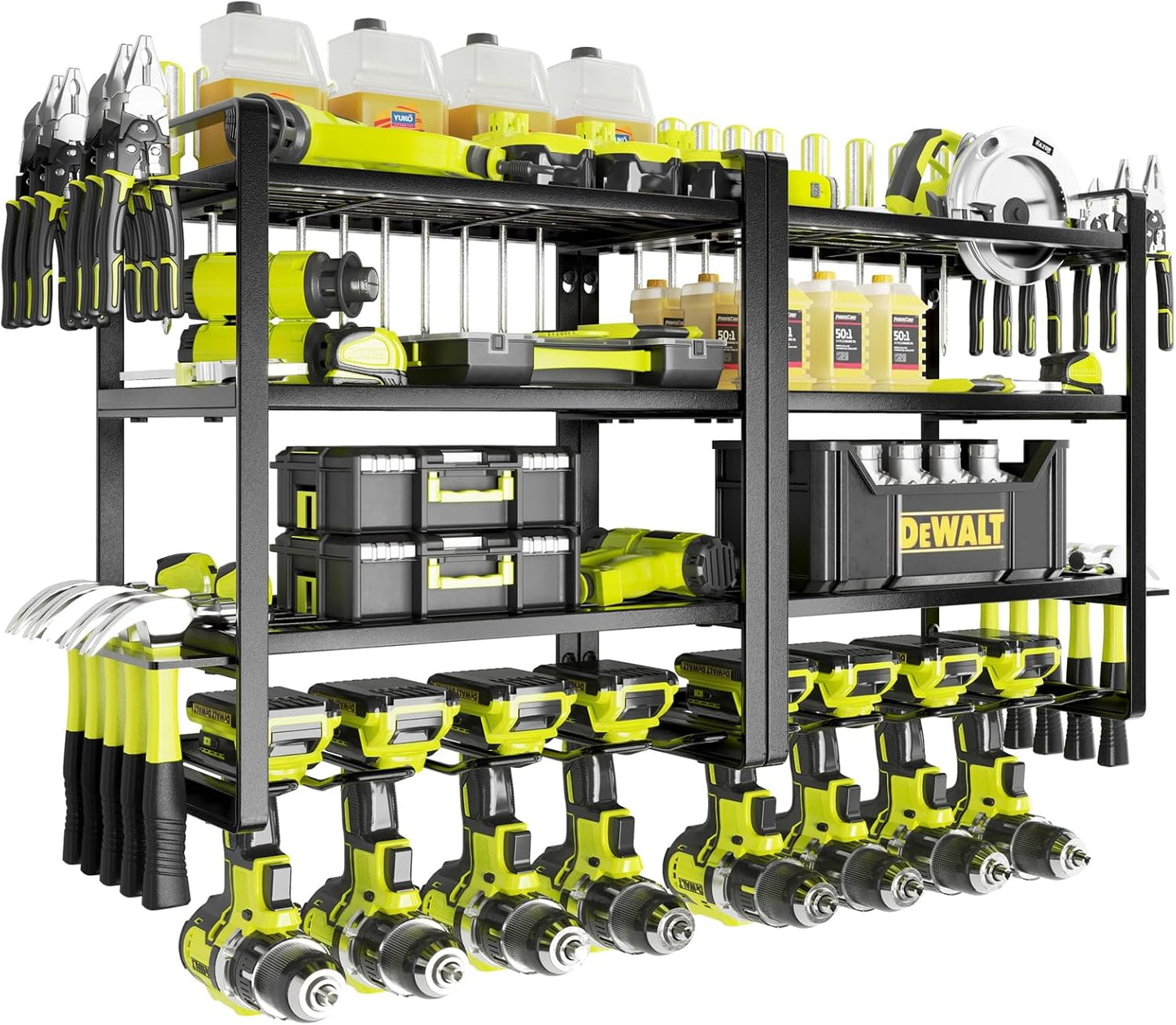 KAFAHOM Power Tool Organizer: 8 Drill Wall Mount