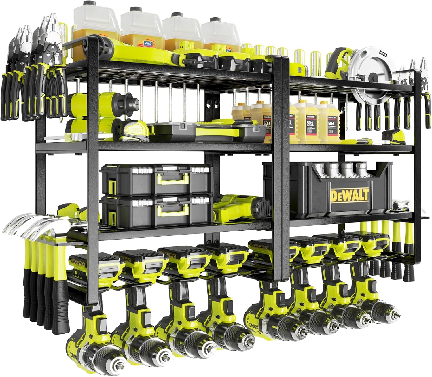 KAFAHOM Power Tool Organizer: 8 Drill Wall Mount