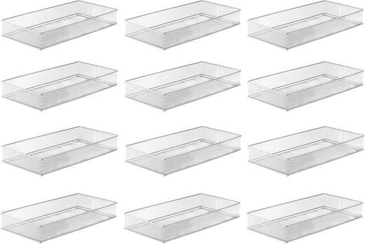 YBM HOME Silver Mesh Drawer Organizer Bins for Office and Home