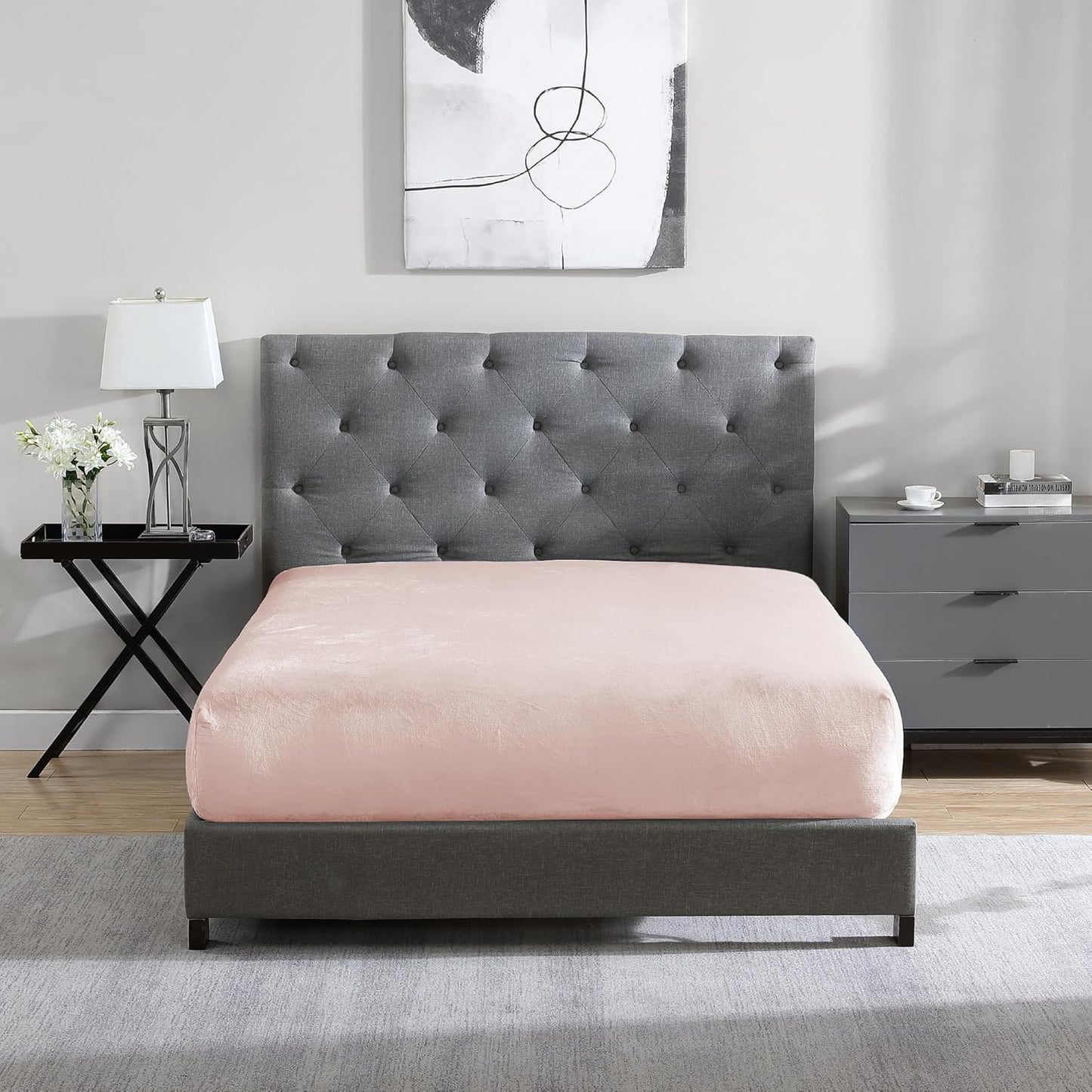 Cathay Home King Plush Fur Fitted Sheet for Cozy Comfort