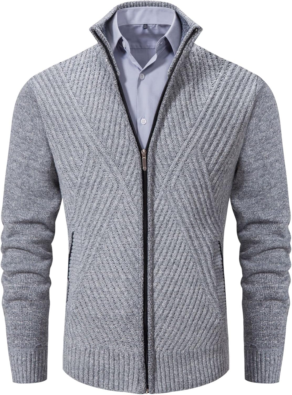 VtuAOL Men's Cardigan Sweaters Full Zip for Casual Wear