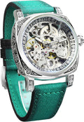 Forsining Square Retro Mechanical Watch for Man - Vintage Skeleton