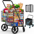 450lbs Capacity Shopping Cart - Huge Foldable Grocery Cart