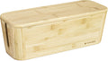 Cable Tidy Box Bamboo Cable Storage Organizer - Clean Wire Management
