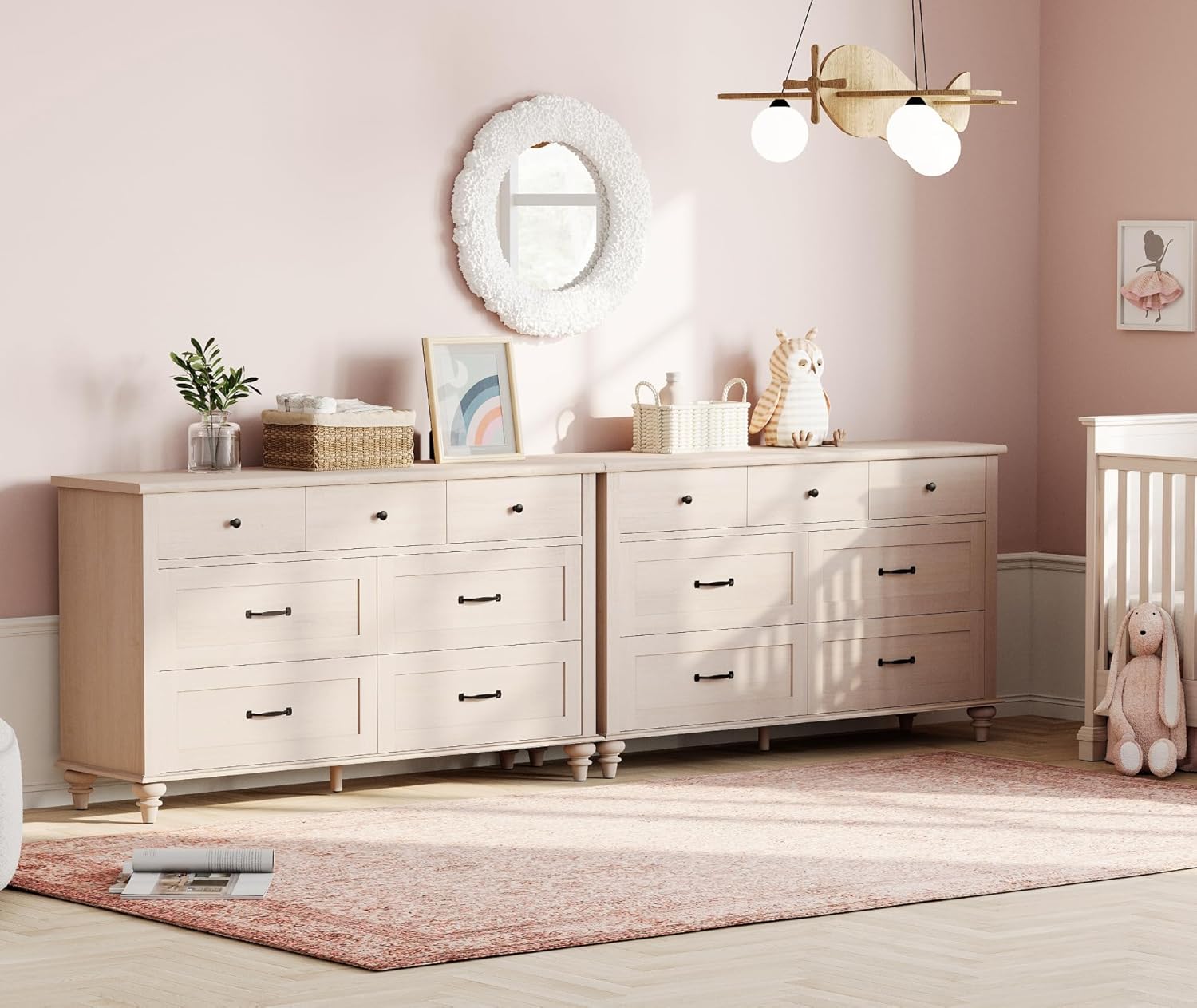 WAMPAT 2-in-1 Baby Dresser: Elegant Kids Dresser for Bedroom