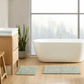 Logan Olive Green Bath Rug Set - Soft Plush Tufted, 2-Pack