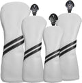 Golf Club Head Covers Set 4pcs for Woods Driver Hybrids - Protective