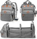 Baby Diaper Bag Backpack with Changing Station - Grey Large Capacity