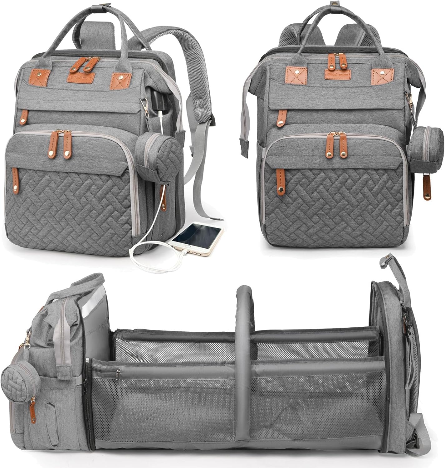 Waterproof Diaper Bag Backpack with Changing Station - Stay Organized On-The-Go!
