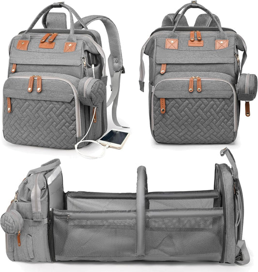 Waterproof Diaper Bag Backpack with Changing Station - Stay Organized On-The-Go!